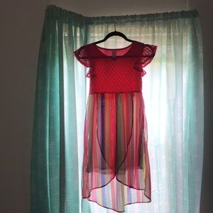 Pink striped dress is super cute for Easter.